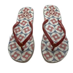 Tory Burch Flip Flops Red/Blue Thong Sandals Size 9